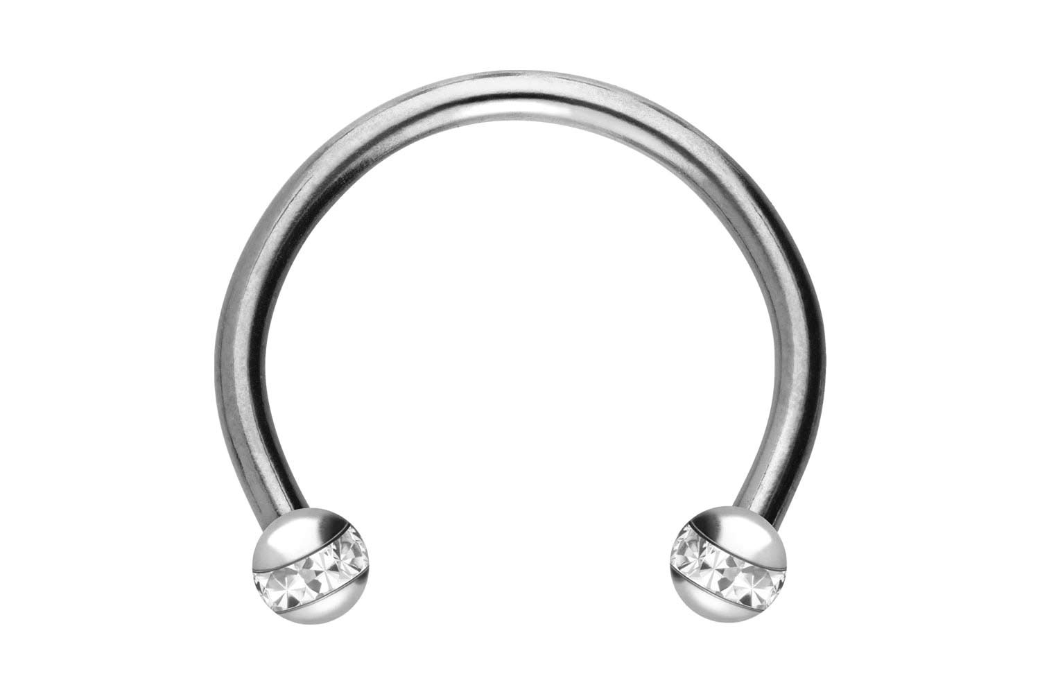Surgical steel circular barbell EPOXY RING BALLS